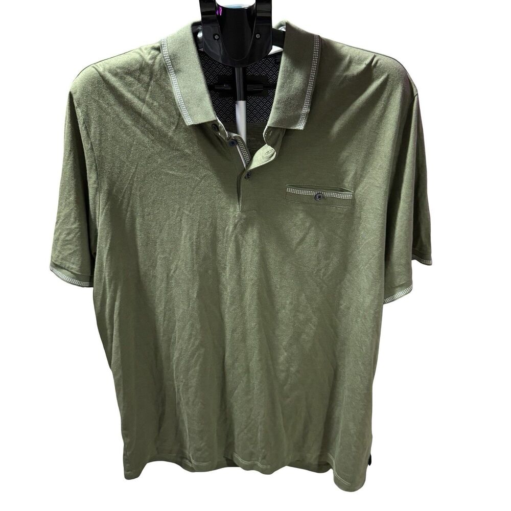 TED BAKER LONDON‎ NWT Men’s Tortila Slim Fit Tipped Pocket Polo Green Size 6